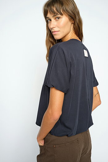 Mos Mosh - MMElli O-SS Balloon Tee Salute Navy