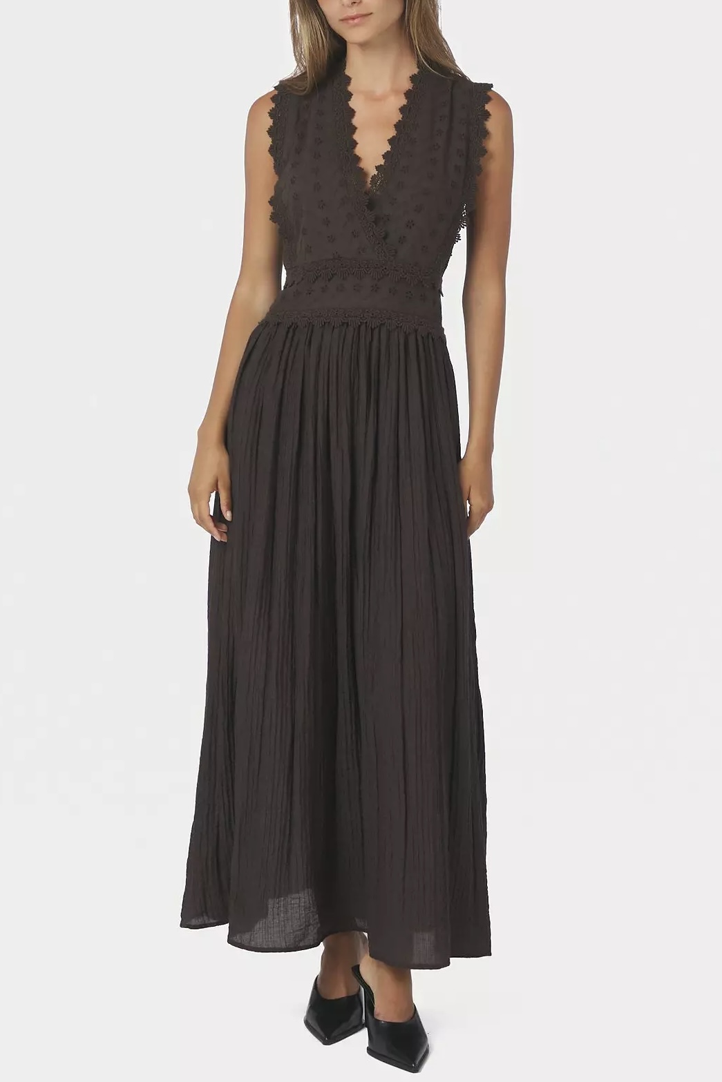 Neo Noir - Arista Lace Dress Dark Brown