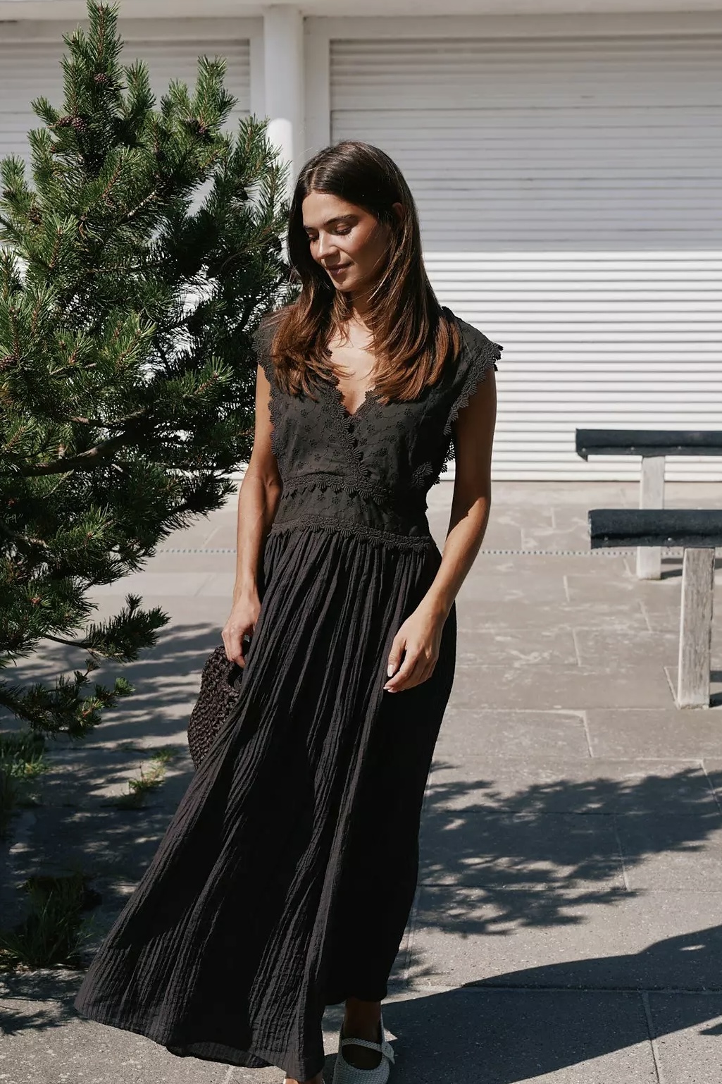 Neo Noir - Arista Lace Dress Dark Brown - 9