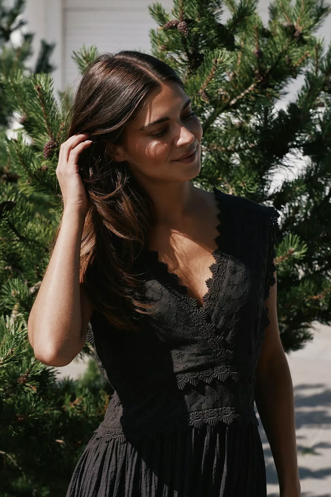 Neo Noir - Arista Lace Dress Dark Brown - 6
