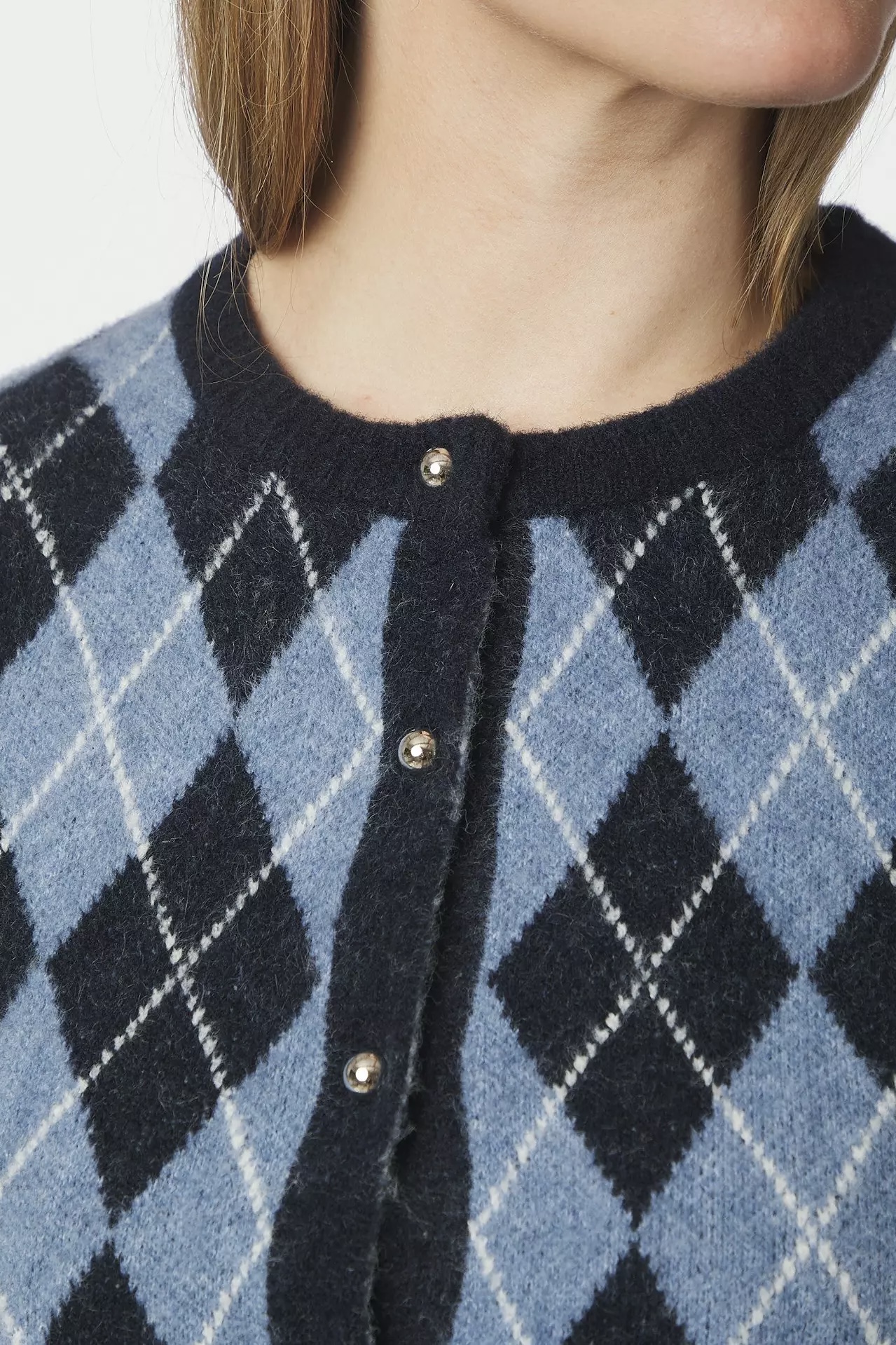 Neo Noir - Allestar Check Knit Cardigan Navy - 4