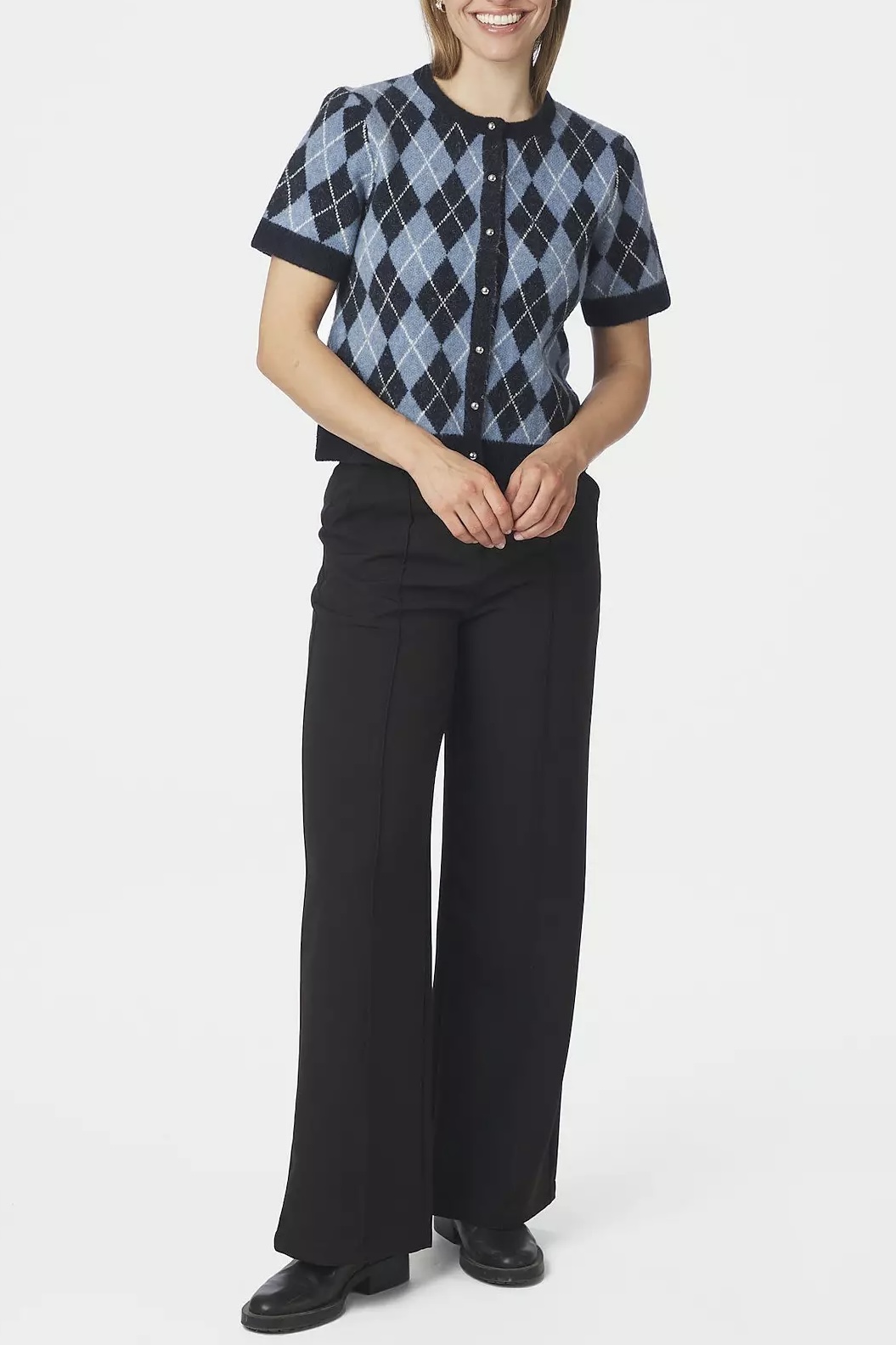 Neo Noir - Allestar Check Knit Cardigan Navy - 3