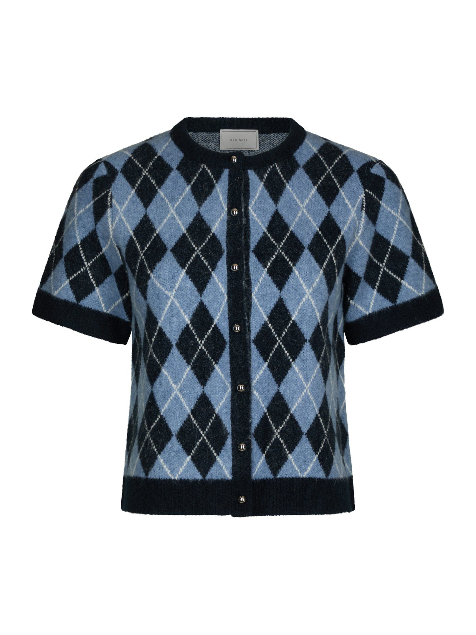 Neo Noir - Allestar Check Knit Cardigan Navy - 5