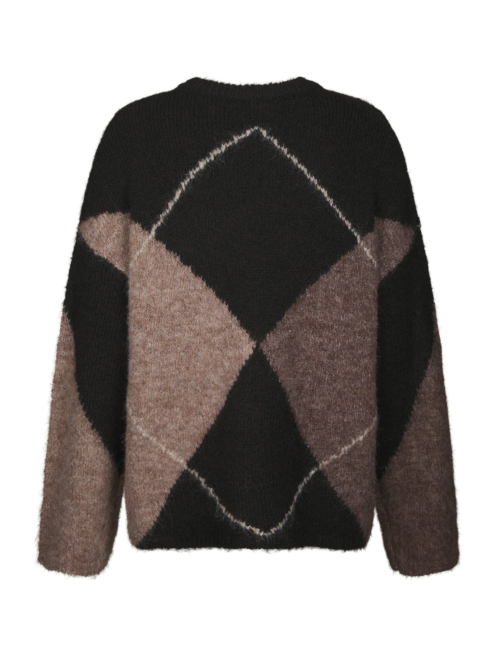 Neo Noir &nbsp;- Inga Check Fluff Knit Blouse Dark brown - 8