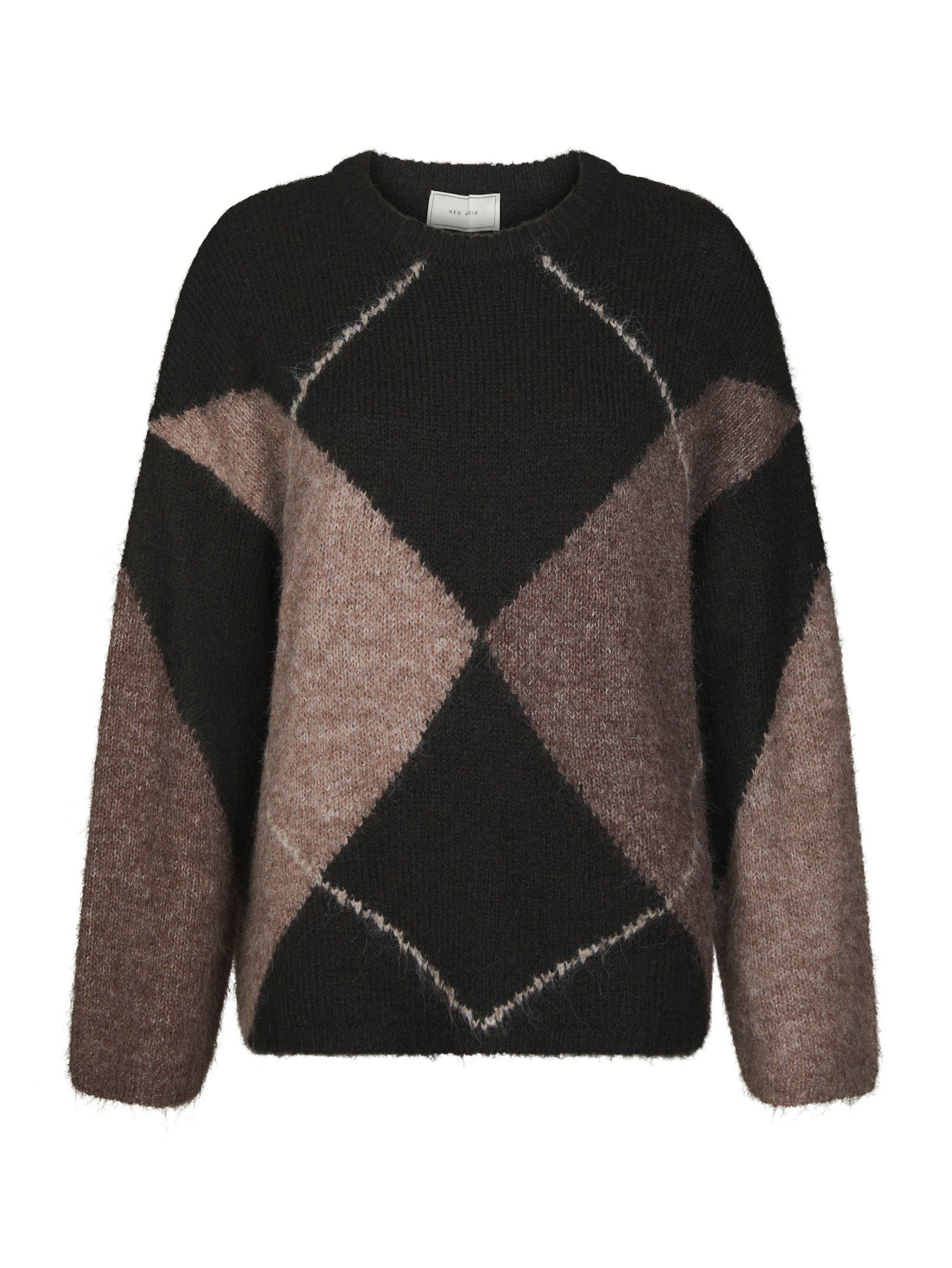 Neo Noir &nbsp;- Inga Check Fluff Knit Blouse Dark brown - 7