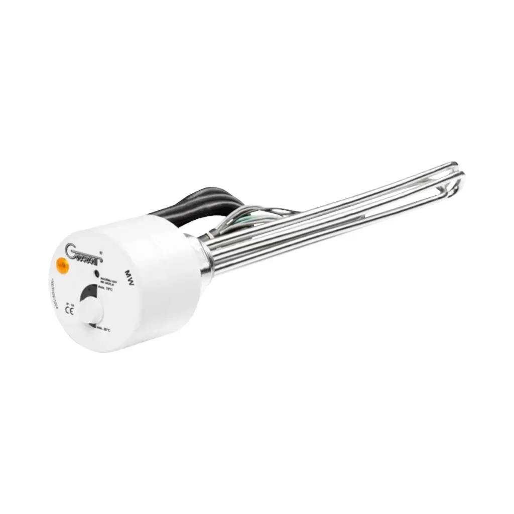 3-fas elpatron för varmvattenberedare med termostat, 9000 W (3 × 3000 W), 1½" gänga