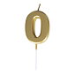 Cake Candle Number 0 Gold 8 cm