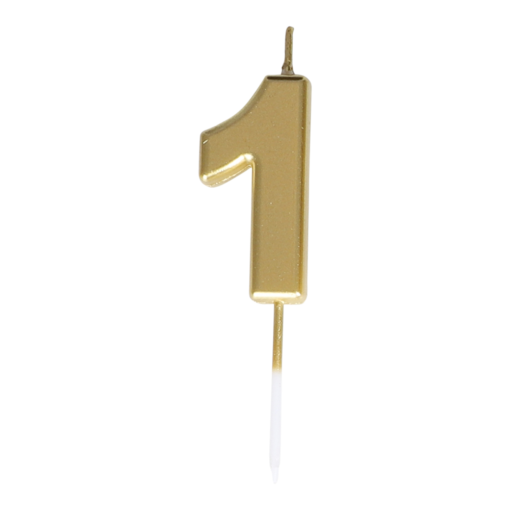 Cake Candle Number 1 Gold 8 cm