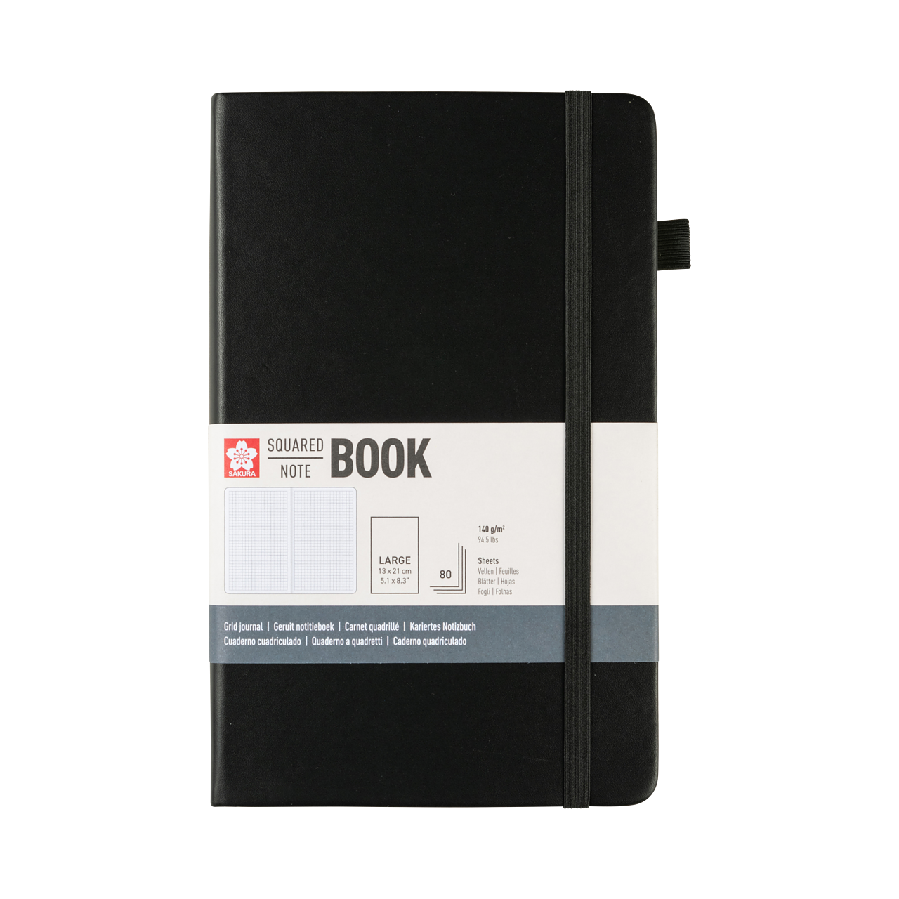 Sakura Rutad Notebook Black 13x21 cm