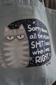 Light blue tote bag Sorry I was right