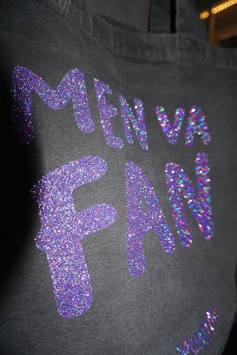 product-image Black tote bag with holographic purple glitter