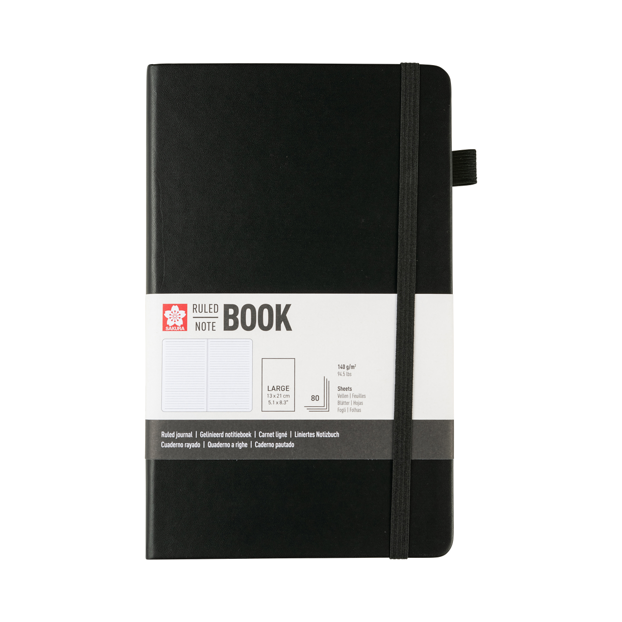  Sakura Linjerad Anteckningsbok Black 13x21 cm  