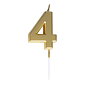Cake Candle Number 4 Gold 8 cm