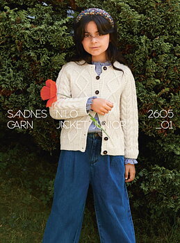 Sandnes Nilo Jacket junior 2605_01 (2-14 år) (18 m flätstick st 4)