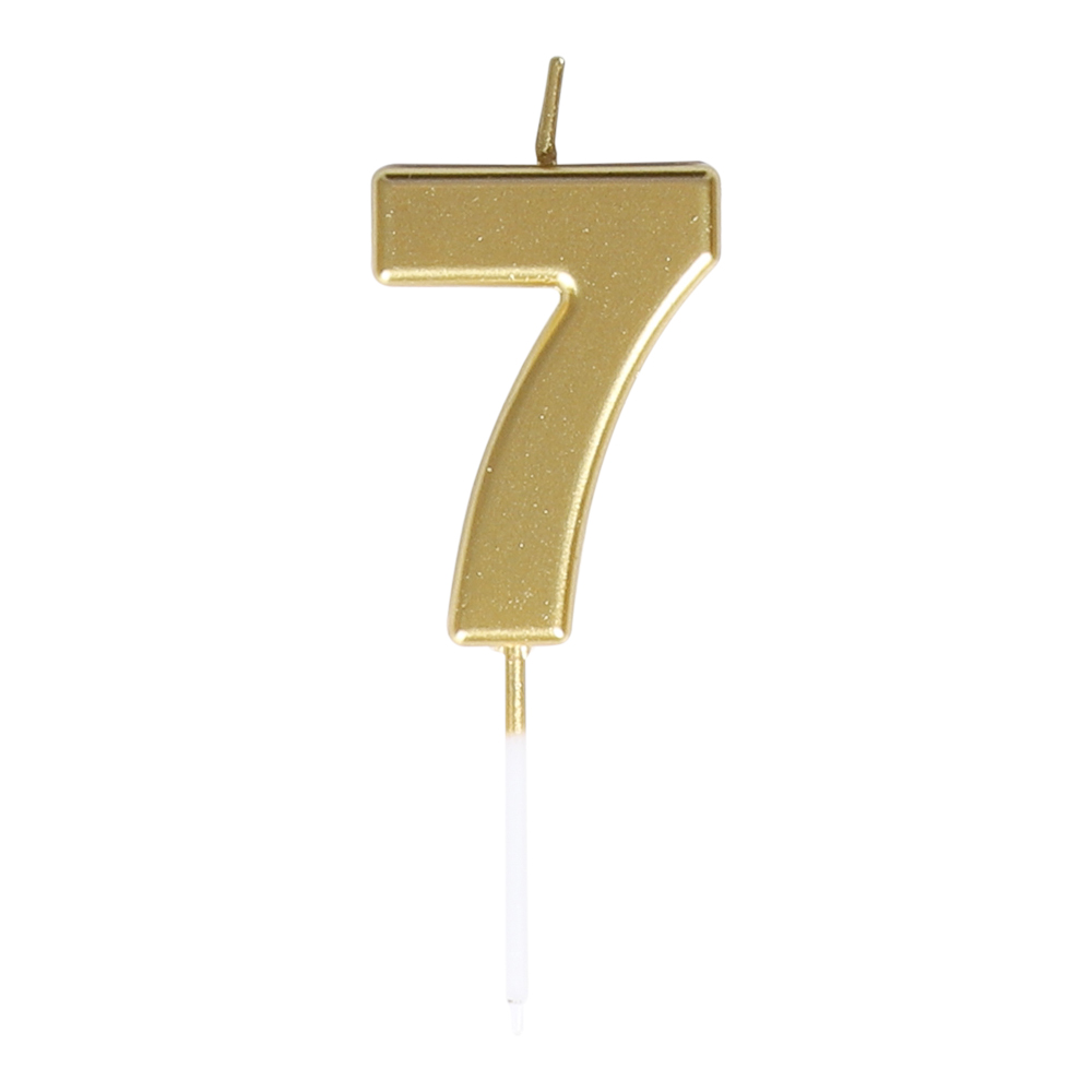 Cake Candle Number 7 Gold 8 cm