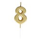 Cake Candle Number 8 Gold 8 cm