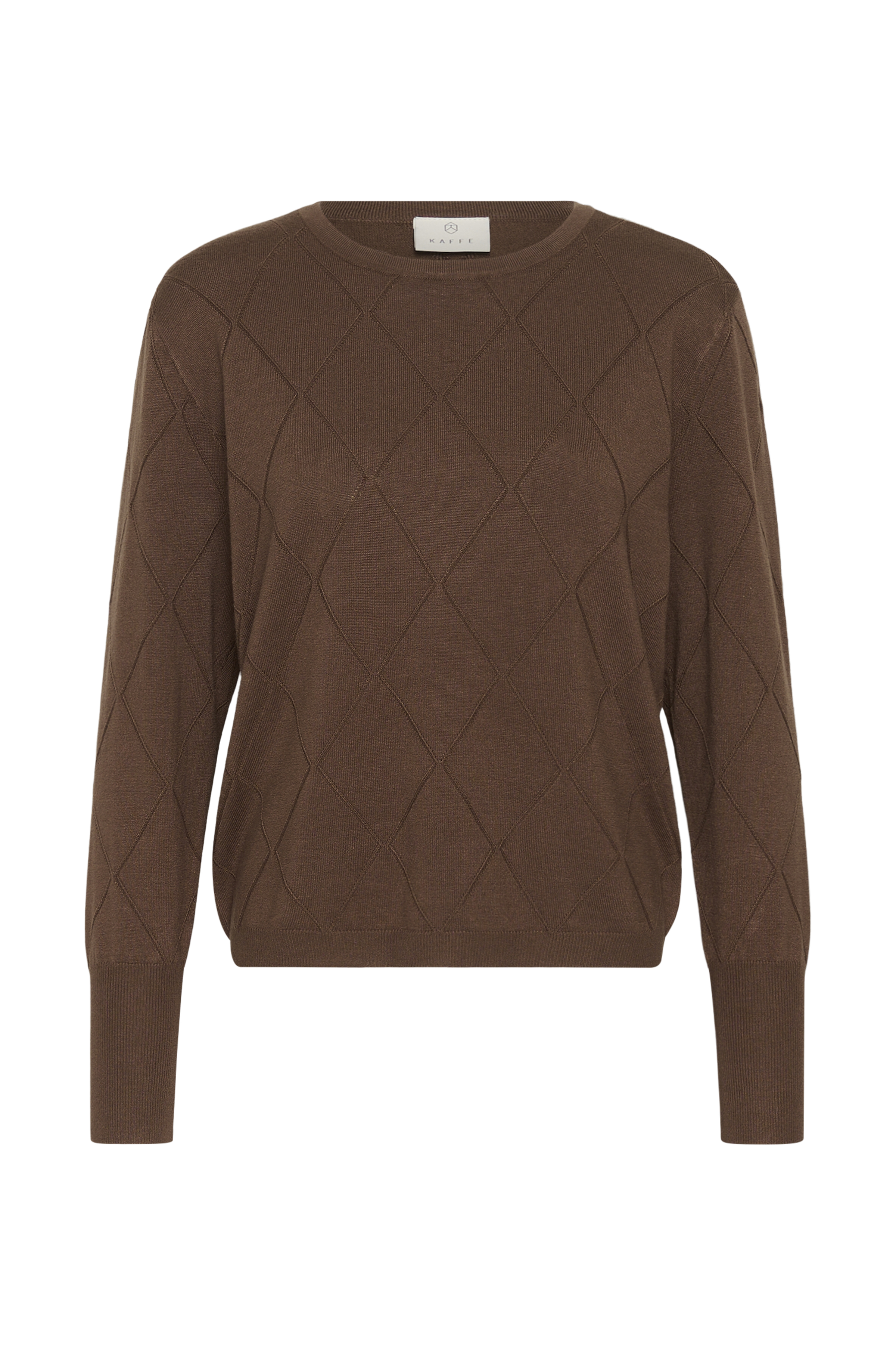 KAlizza Argyle Pullover  Carafe Brun Tunnstickad Tröja