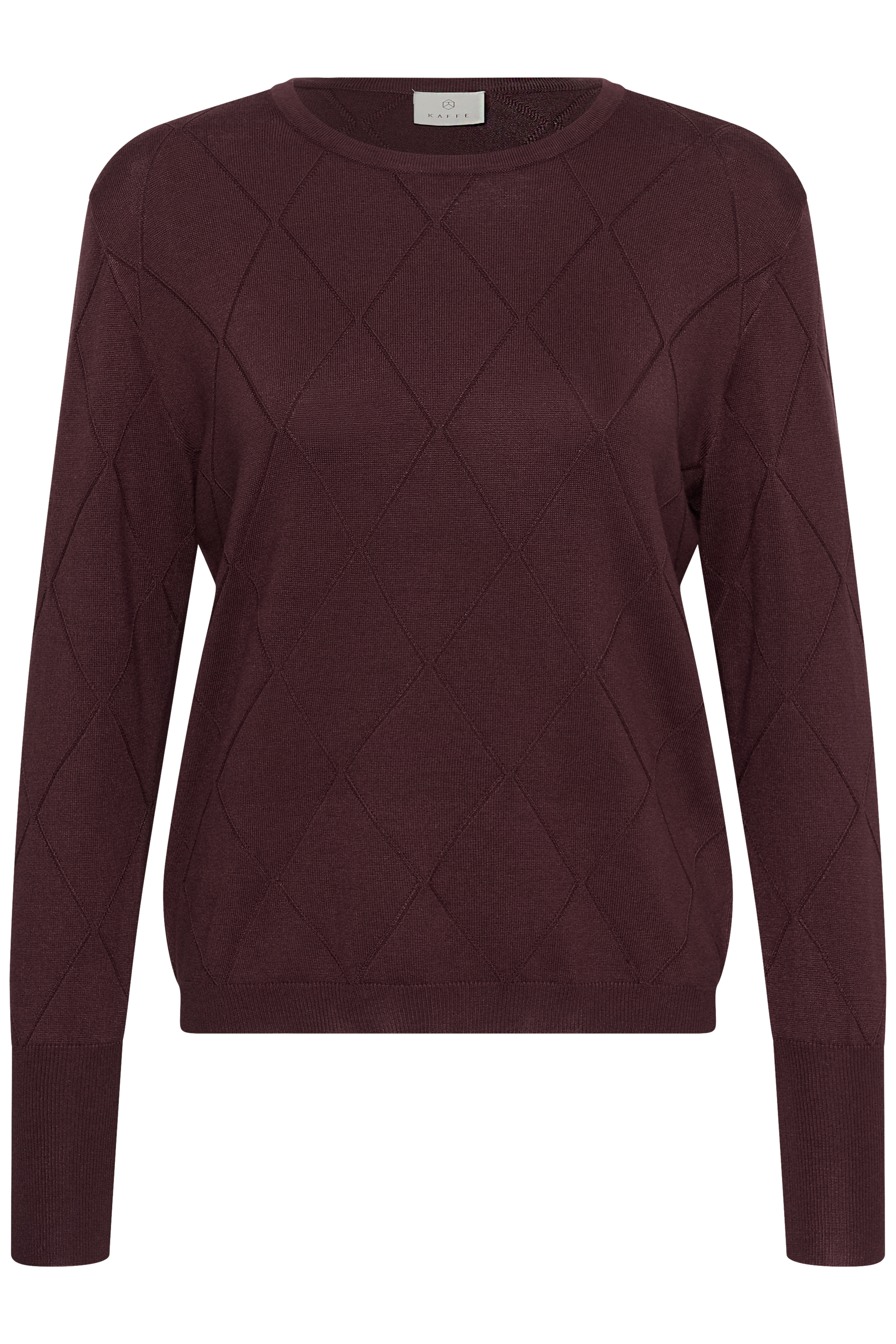 KAlizza Argyle Pullover  Fudge Rödbrun Tunnstickad Tröja