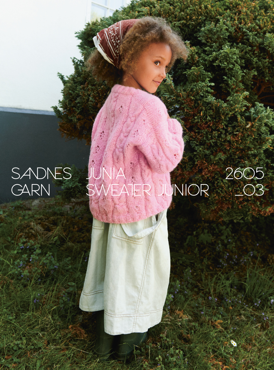 Sandnes Junia Sweater junior 2605_03 (2-14 år) (20 m flätst st 4)