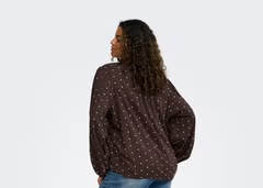 CARRAYA brun blus med vita prickar - 2