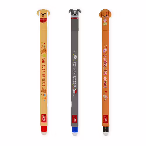 3-pack gelpenna med suddbart bläck, Fur-ever Friends - 7