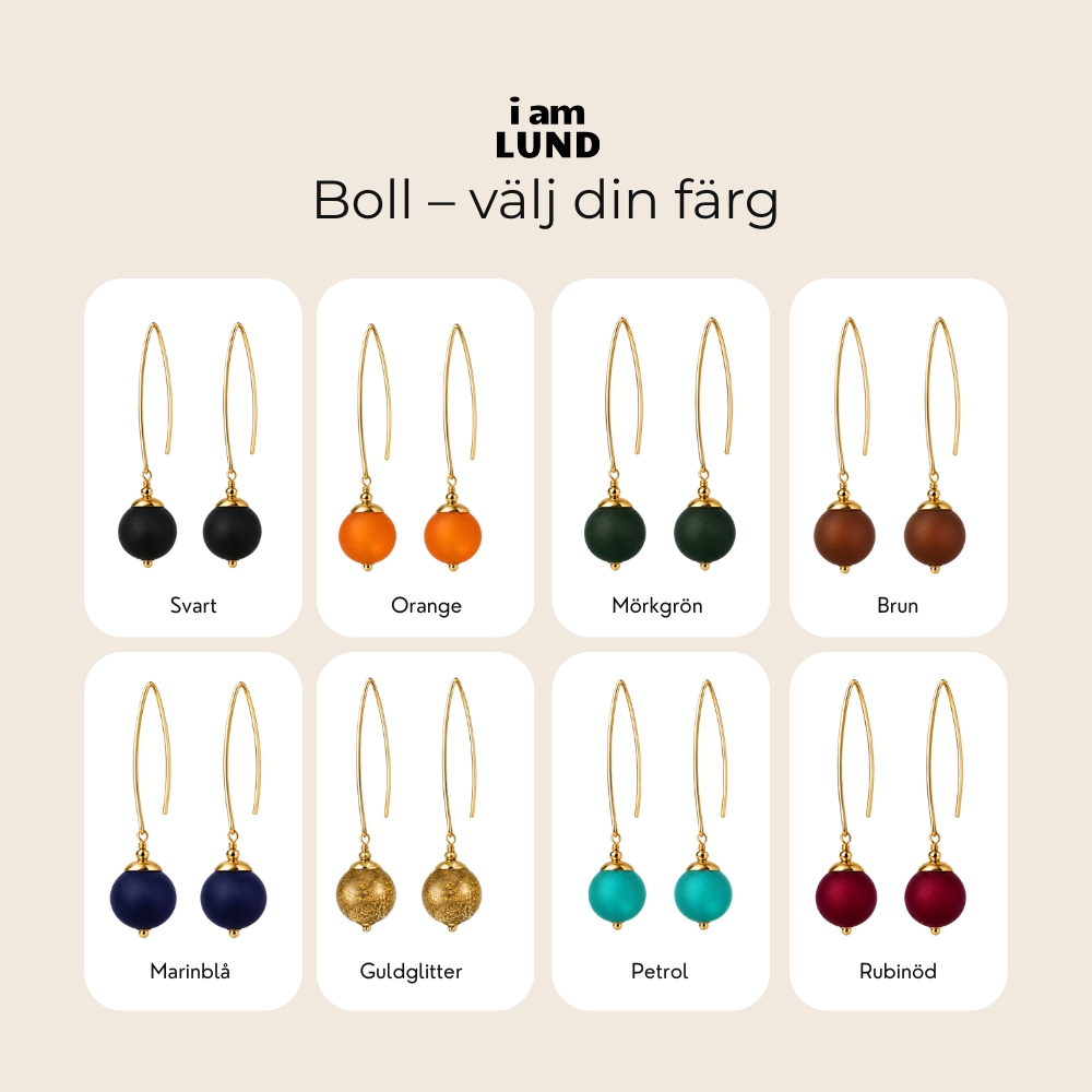 IAMLUND Boll örhänge mossgröna guld - 3