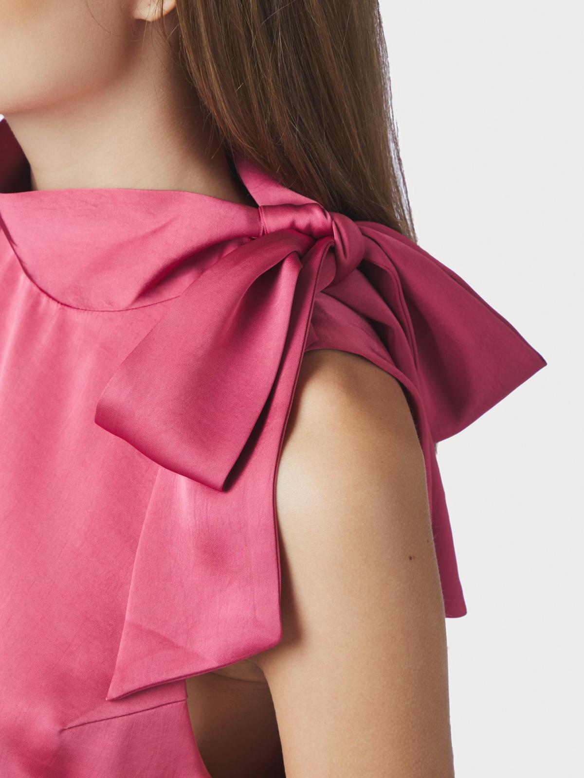 Neo Noir Veda Drapy Satin Top, Cherry Pink - 6
