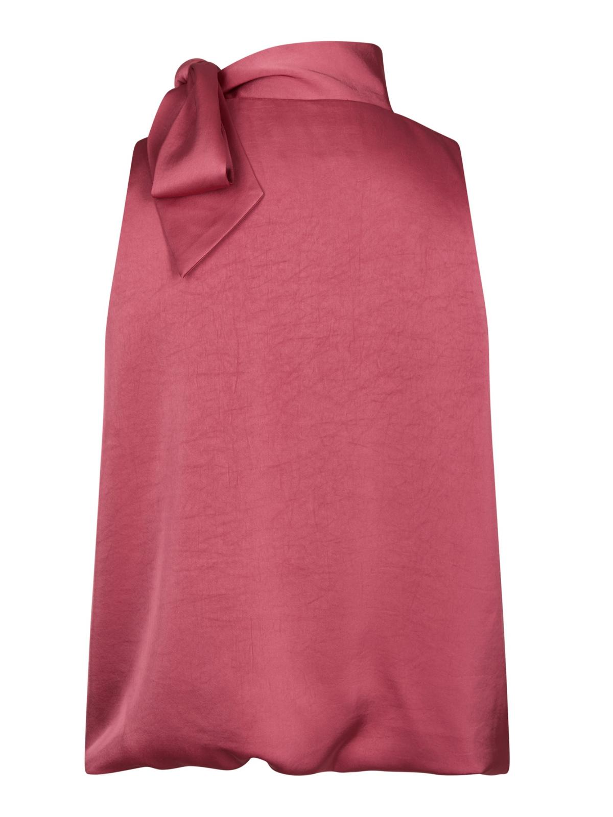 Neo Noir Veda Drapy Satin Top, Cherry Pink - 2