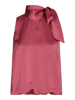 Neo Noir Veda Drapy Satin Top, Cherry Pink