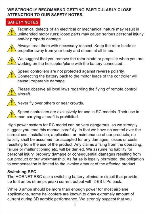 SkyRC Hornet 60A ESC Flyg & Heli Brushless* - 8