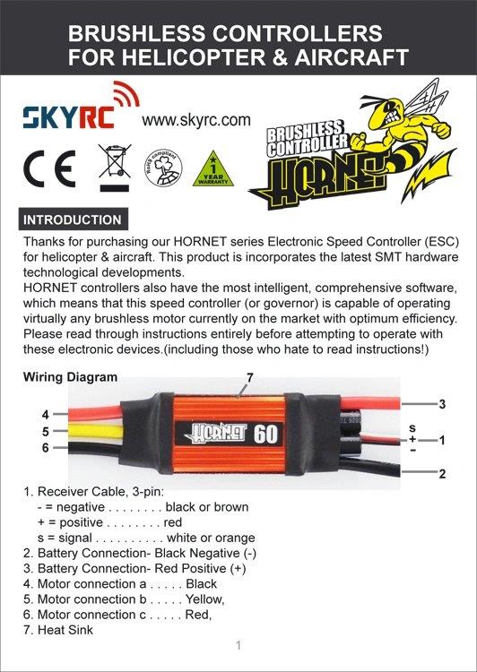 SkyRC Hornet 80A ESC Flyg & Heli Brushless* - 2