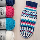 Knitting bundle mitten Umeälven  White-Blue