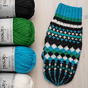 Knitting bundle mitten Umeälven Black-Turquoise
