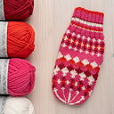 Knitting bundle mitten Umeälven Pink-Red