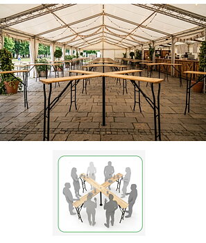 Festivalbord bänk set Woody Cross bord 241 x 241 cm gran