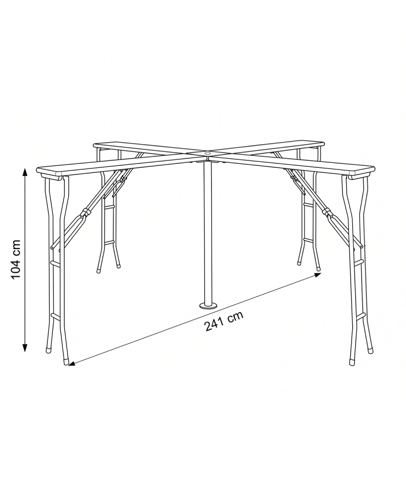 Festivalbord bänk set Woody Cross bord 241 x 241 cm gran - 3