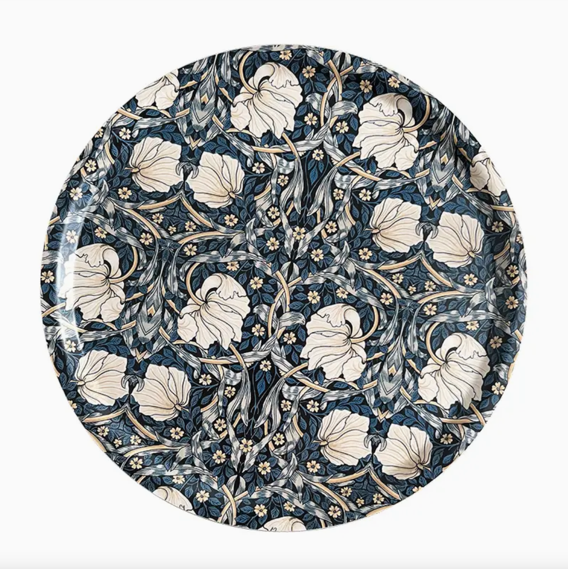 Rund Serveringsbricka William Morris - Pimpernel Blå Ø38 cm