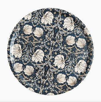 Rund Serveringsbricka William Morris - Pimpernel Blå Ø38 cm
