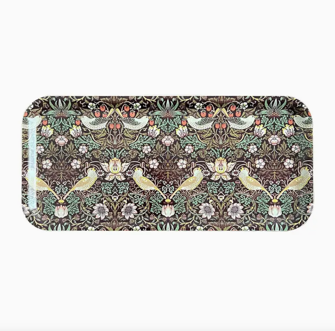 Serveringsbricka William Morris - Strawberry Thief Bordeaux 32x15cm 