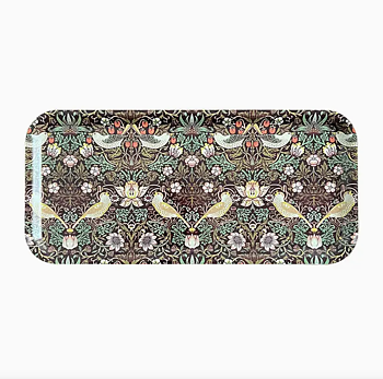 Serveringsbricka William Morris - Strawberry Thief Bordeaux 32x15cm 