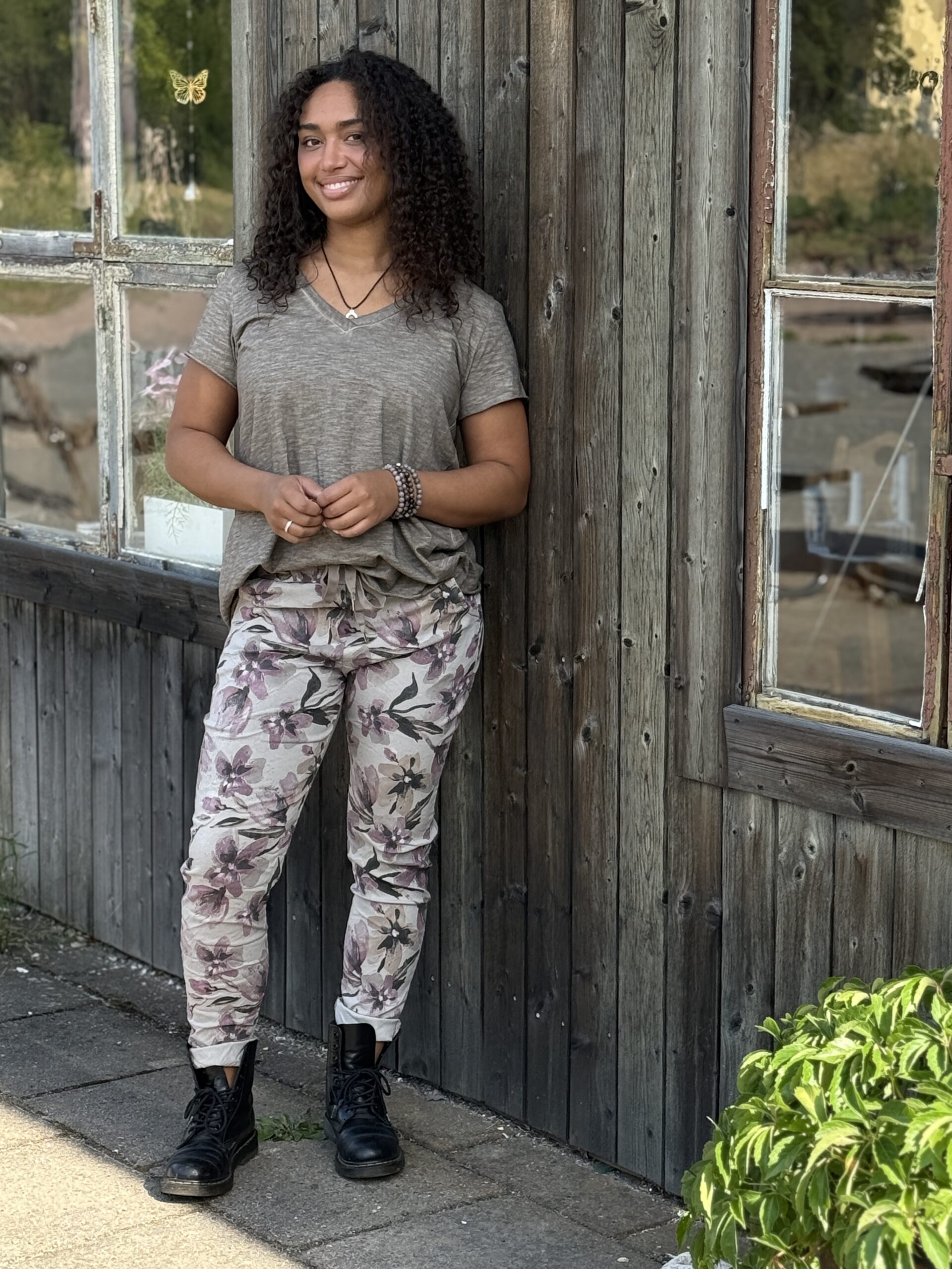 Signe byxa beige/mönstrad - 4