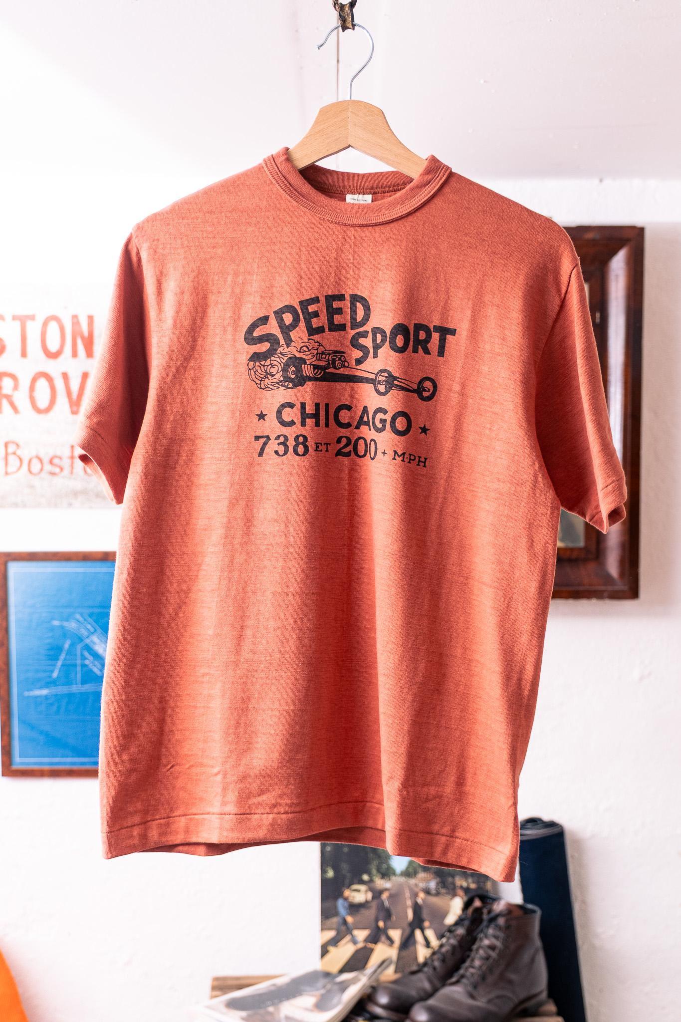 Warehouse & Co - Lot 4601 T-Shirt ”Speed Sport” Salmon