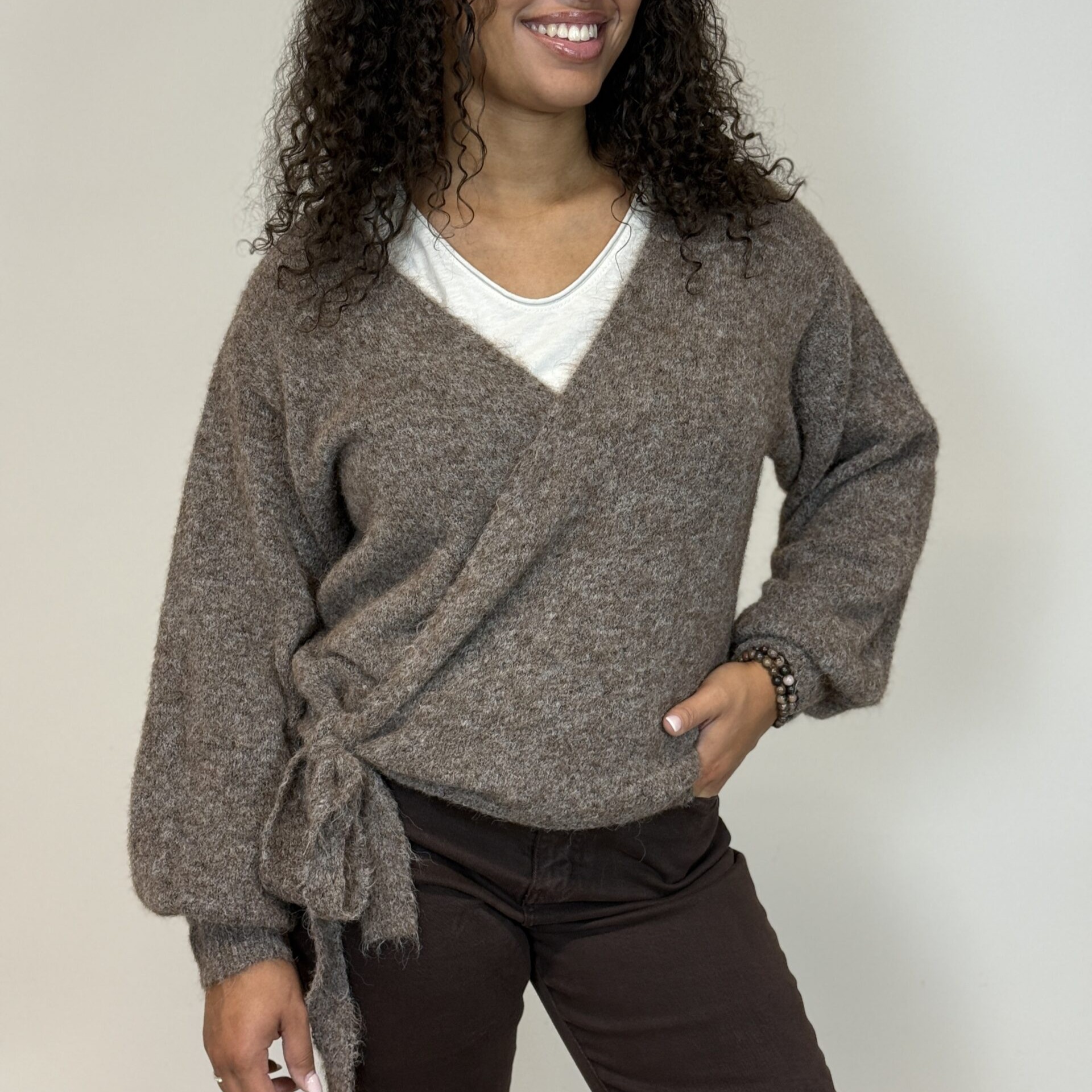 Inga omlottkofta taupe one size