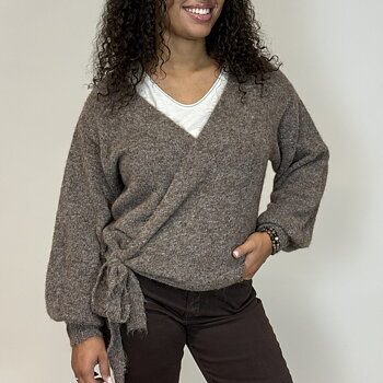 Inga omlottkofta taupe one size