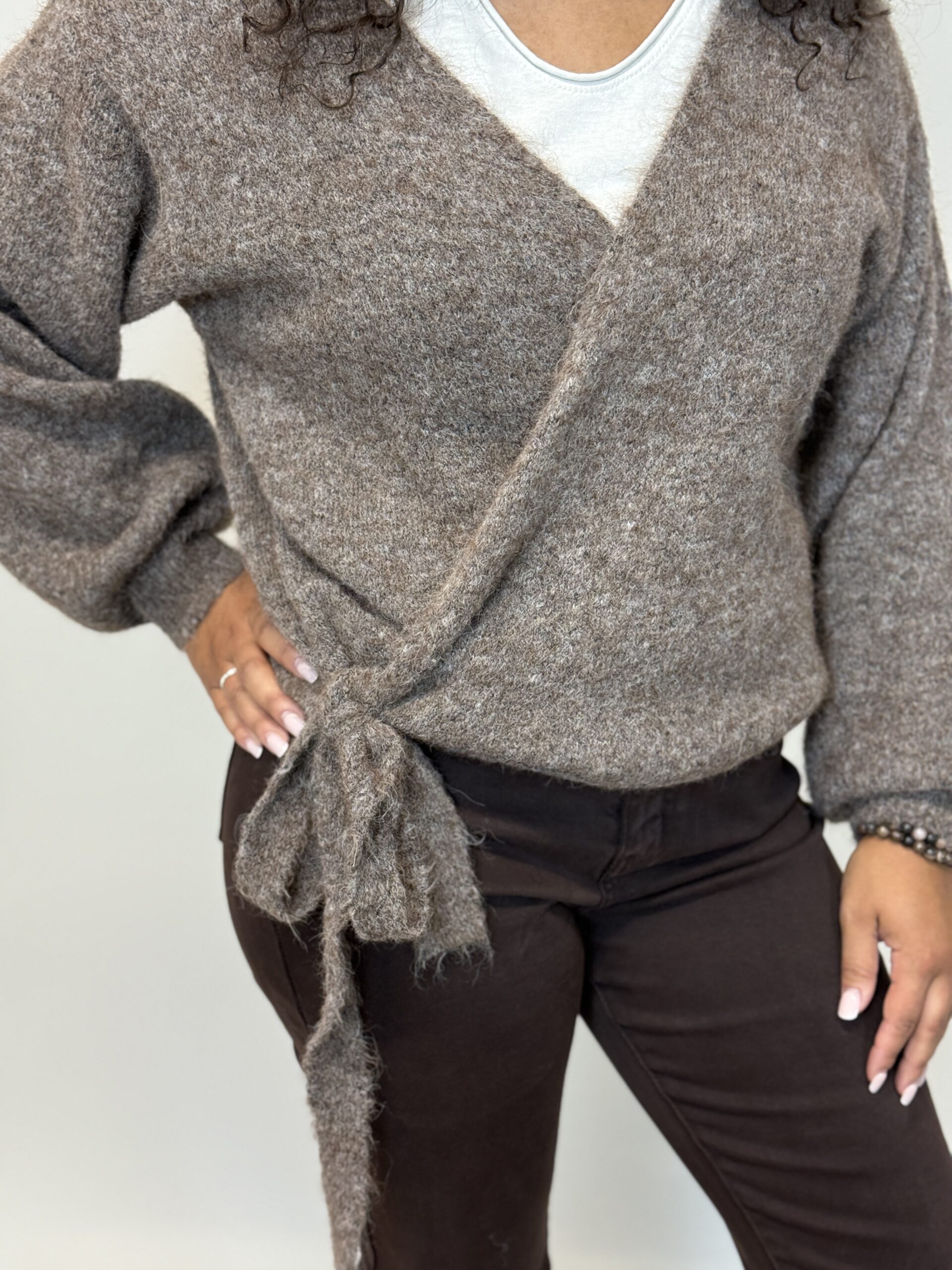 Inga omlottkofta taupe one size - 2