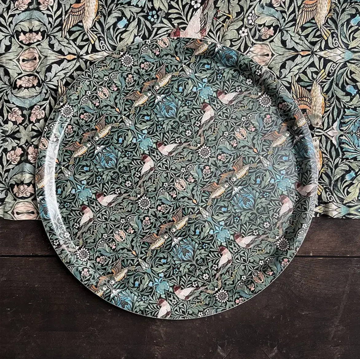 Rund Serveringsbricka William Morris - Bird Ø38 cm - 3