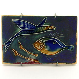 ブリタ・ヘイリモ  海の生き物の陶板  16cm  1950年代