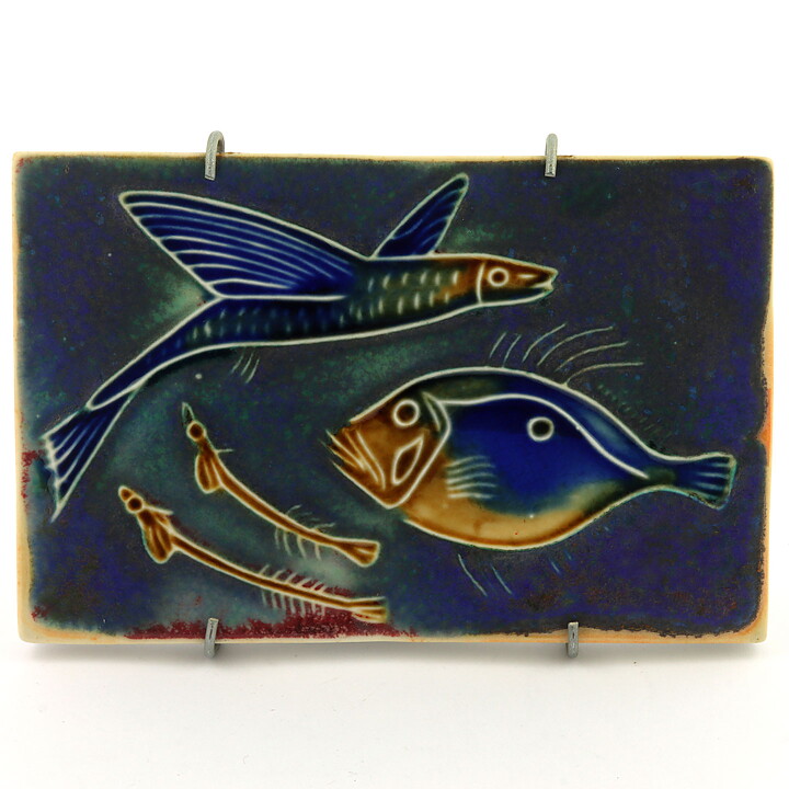 ブリタ・ヘイリモ  海の生き物の陶板  16cm  1950年代