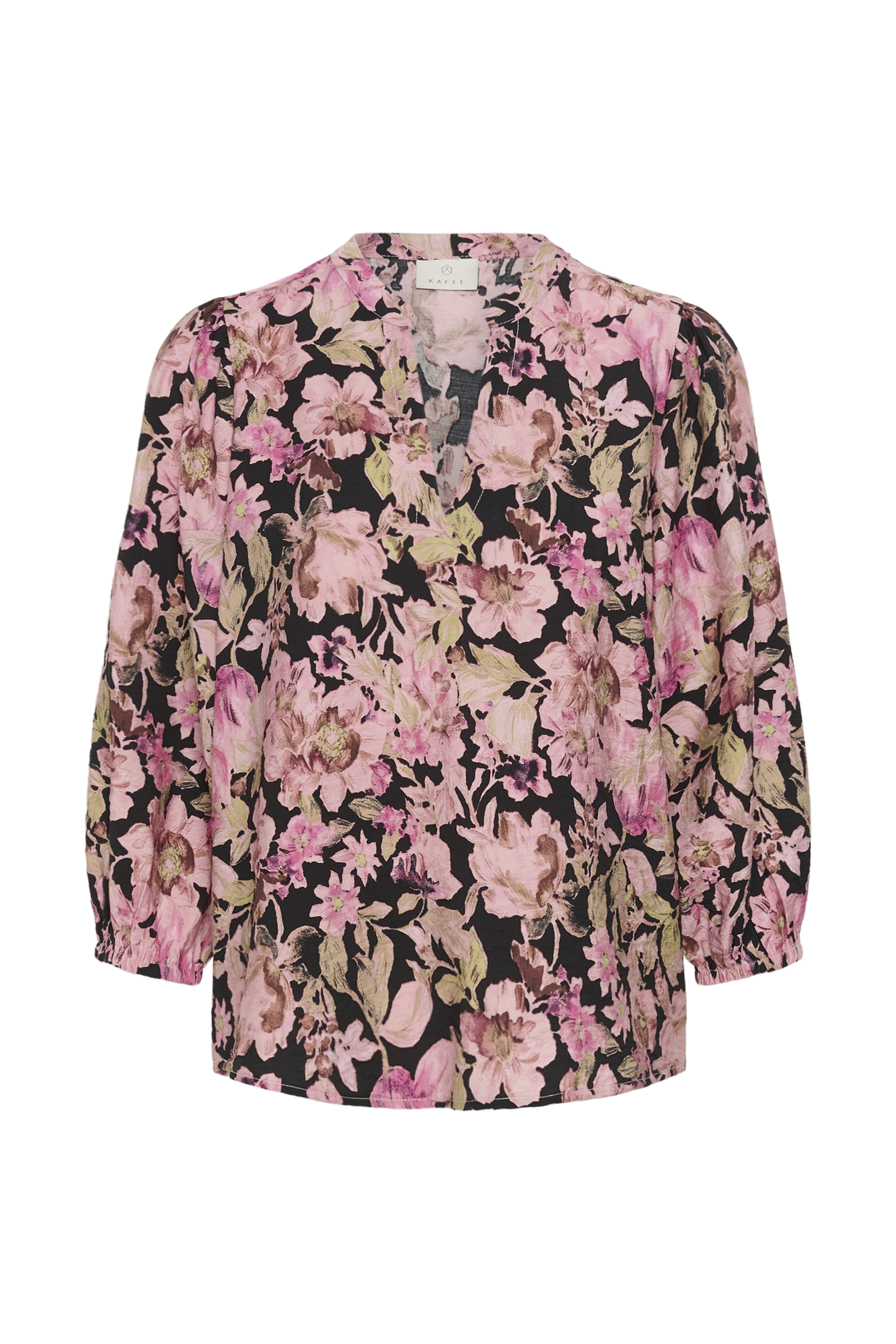 KAsirena Blouse Pink Flower Print Rosamönstrad Blus  - 4