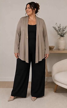 Kavaj med fickor, beige 